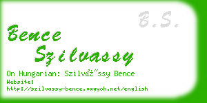 bence szilvassy business card